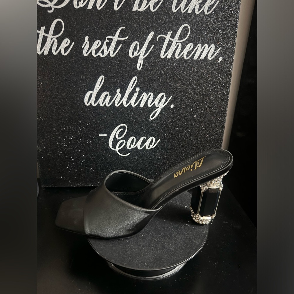 Like New Liliana Jewel Heel Mules
